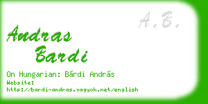 andras bardi business card