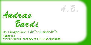 andras bardi business card